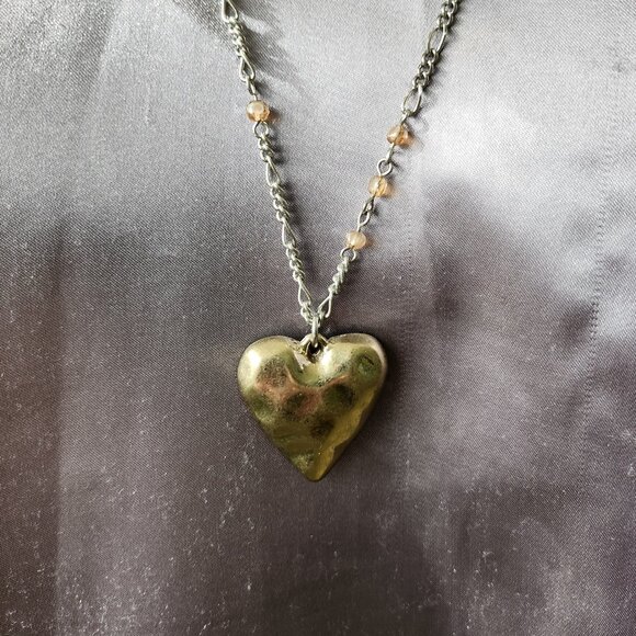 BFD Heart Pendant on Chain with Pink Beads - Picture 3 of 9